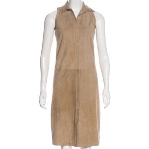 Ralph Lauren Black Label Tan suede dress zip Sz 2